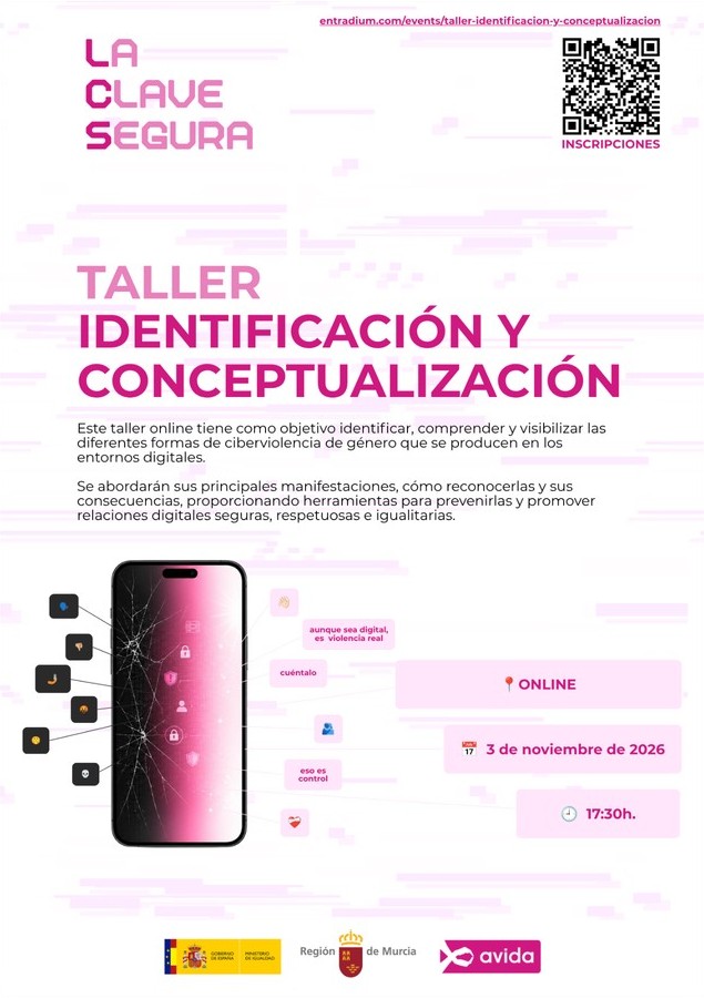 Cartel del taller Identificación y conceptualización, 3 de noviembre de 2026, 17:30 h, online